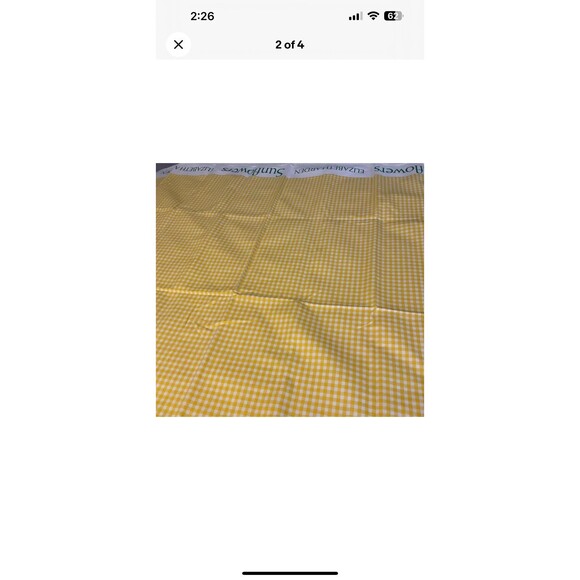 Elizabeth Arden Tablecloth Sunflowers Yellow Gingham Square 56x54 Inches. Read - Picture 3 of 5